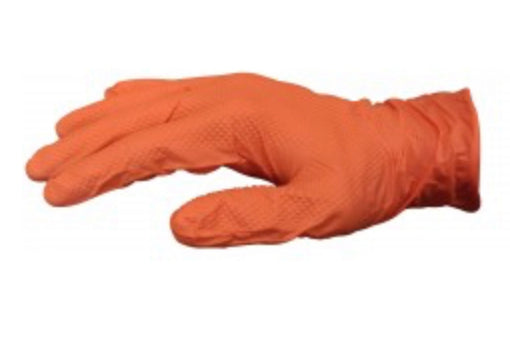 Orange Diamong Grip Nitrile Glove Box 100