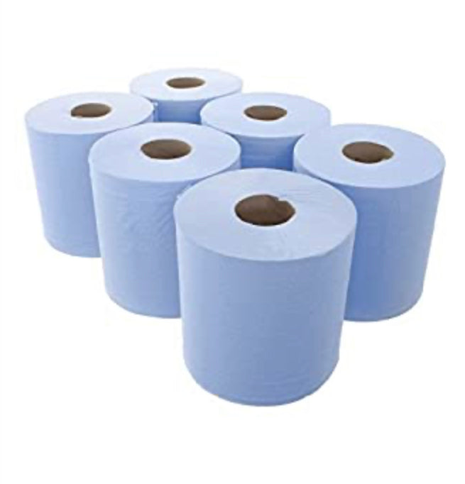 Blue Centrefeed roll 150mm (6pack)